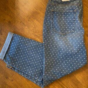 Chico’s Polka Dot Boyfriend Ankle Jeans S12